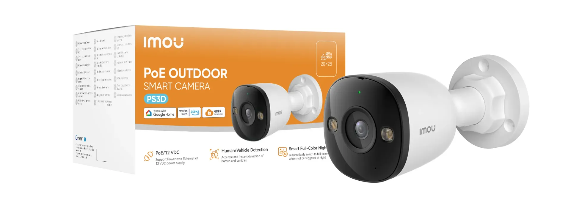 Cámara IP IMOU BULLET 3MP Exterior PS3D IP67 PoE